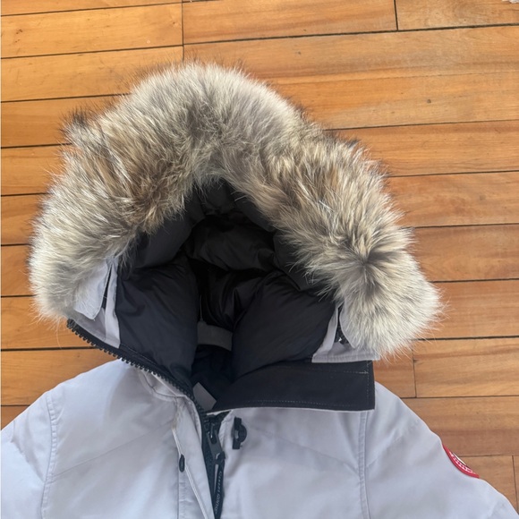Canada Goose Women's Light Gray Puffer Coat with Fur Hood - Picture 2 of 7